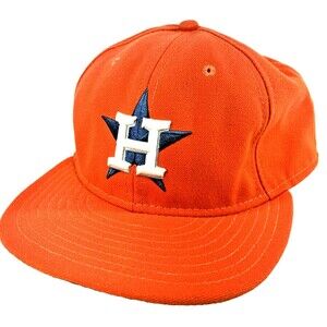 Vintage Houston Astros Orange New Era 59FIFTY Fitted Size 8 Baseball Hat